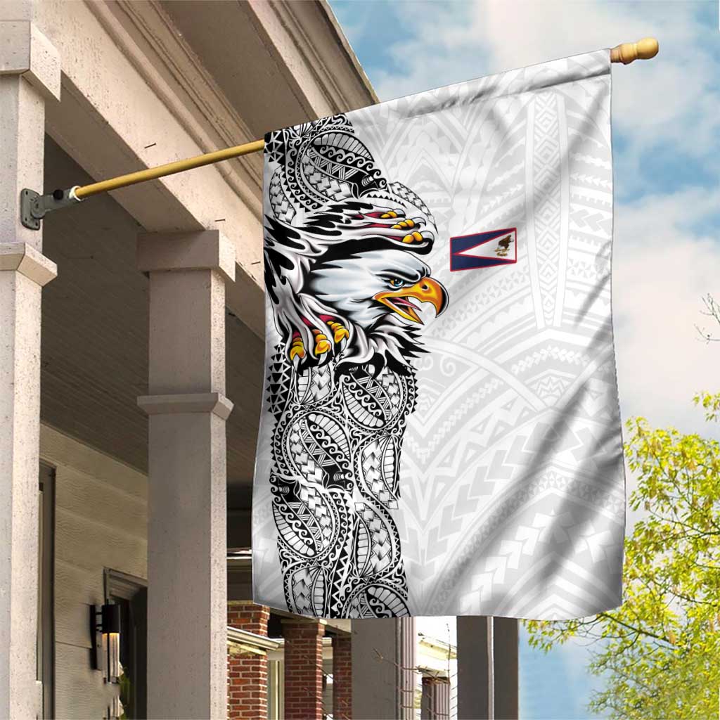 American Samoa Flag Day Garden Flag Tribal Tattoo with Eagle White