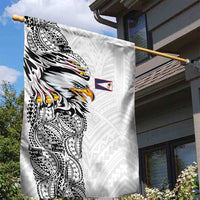 American Samoa Flag Day Garden Flag Tribal Tattoo with Eagle White
