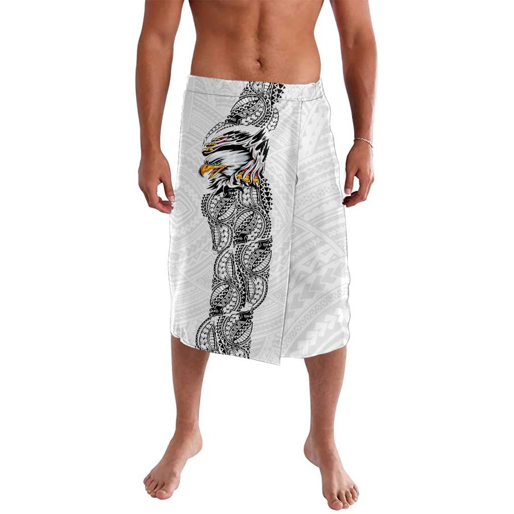 American Samoa Flag Day Lavalava Tribal Tattoo with Eagle White