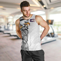 American Samoa Flag Day Men Tank Top Tribal Tattoo with Eagle White LT03 White - Polynesian Pride