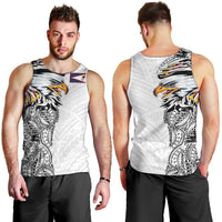 American Samoa Flag Day Men Tank Top Tribal Tattoo with Eagle White LT03 - Polynesian Pride