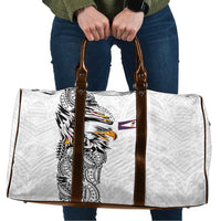American Samoa Flag Day Travel Bag Tribal Tattoo with Eagle White LT03 White - Polynesian Pride