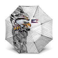 American Samoa Flag Day Umbrella Tribal Tattoo with Eagle White