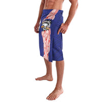 American Samoa Flag Day Lavalava Tribal Tattoo with Eagle Blue-Red LT03 - Polynesian Pride
