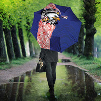 American Samoa Flag Day Umbrella Tribal Tattoo with Eagle Blue-Red