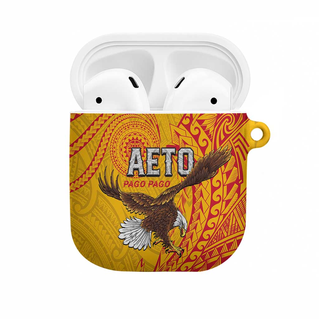 American Samoa Flag Day AirPods Case Fautasi Race Pago Pago-Aeto Eagle Wings Tribal Style LT03 Multicolor - Polynesian Pride