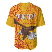 Personalised American Samoa Flag Day Baseball Jersey Fautasi Race Pago Pago-Aeto Eagle Wings Tribal Style