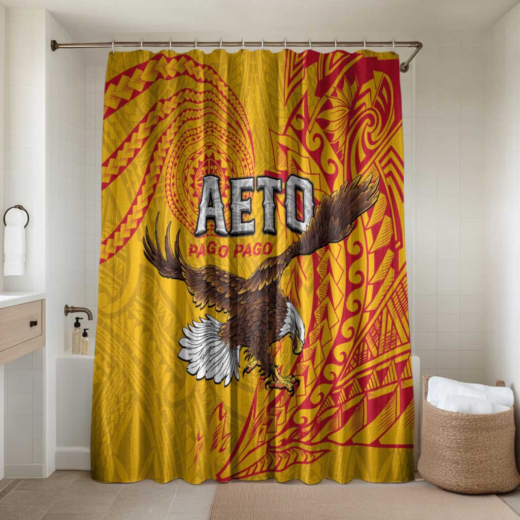 American Samoa Flag Day Bathroom Set Fautasi Race Pago Pago-Aeto Eagle Wings Tribal Style