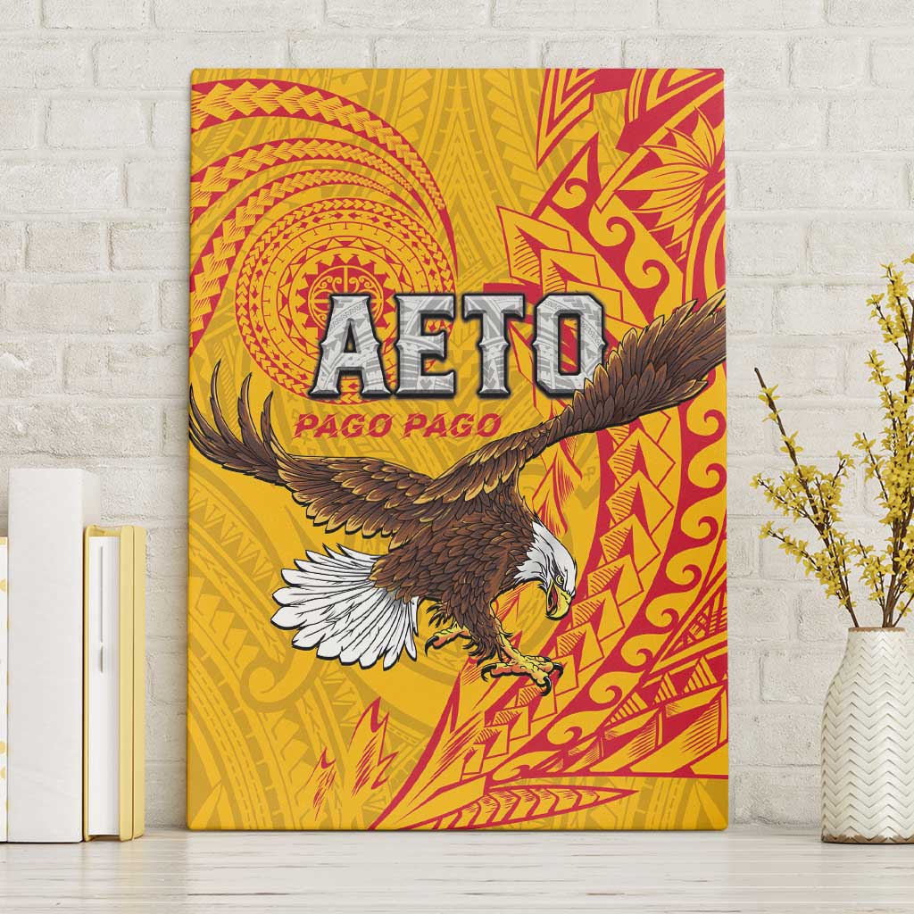 American Samoa Flag Day Canvas Wall Art Fautasi Race Pago Pago-Aeto Eagle Wings Tribal Style LT03 Without Frame Multicolor - Polynesian Pride