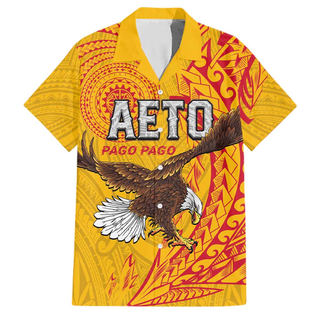Personalised American Samoa Flag Day Family Matching Long Sleeve Bodycon Dress and Hawaiian Shirt Fautasi Race Pago Pago-Aeto Eagle Wings Tribal Style