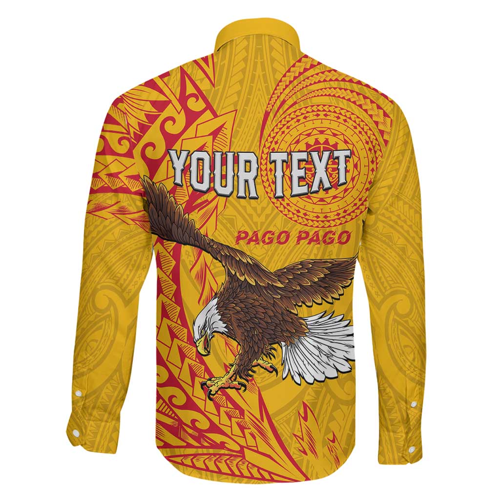 Personalised American Samoa Flag Day Family Matching Long Sleeve Bodycon Dress and Hawaiian Shirt Fautasi Race Pago Pago-Aeto Eagle Wings Tribal Style