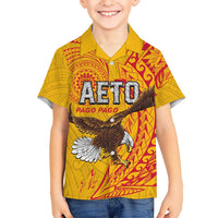 Personalised American Samoa Flag Day Family Matching Long Sleeve Bodycon Dress and Hawaiian Shirt Fautasi Race Pago Pago-Aeto Eagle Wings Tribal Style