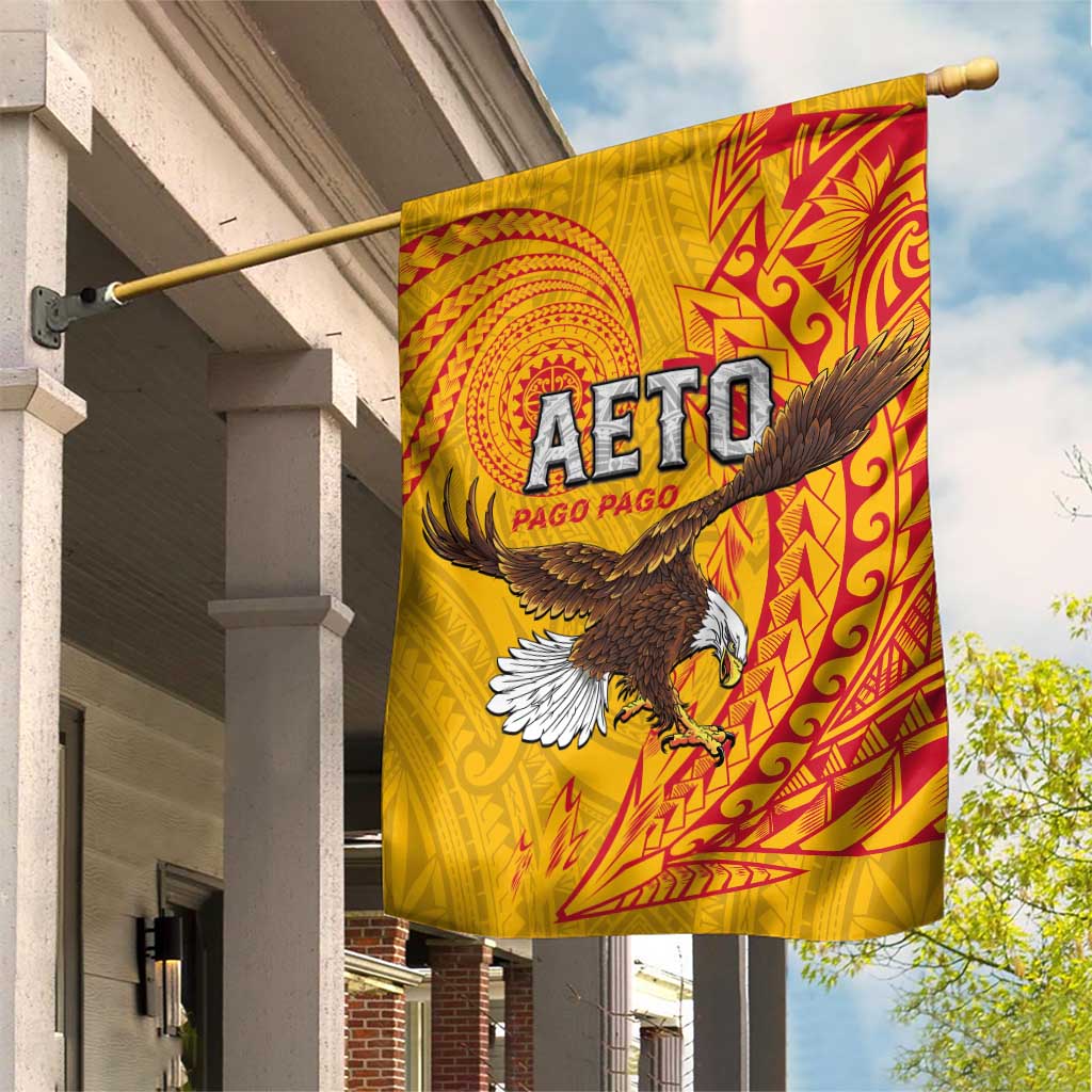 American Samoa Flag Day Garden Flag Fautasi Race Pago Pago-Aeto Eagle Wings Tribal Style