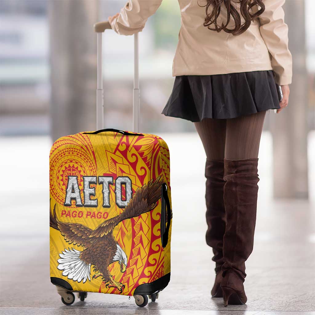 American Samoa Flag Day Luggage Cover Fautasi Race Pago Pago-Aeto Eagle Wings Tribal Style