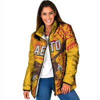 Personalised American Samoa Flag Day Padded Jacket Fautasi Race Pago Pago-Aeto Eagle Wings Tribal Style LT03 Women Multicolor - Polynesian Pride