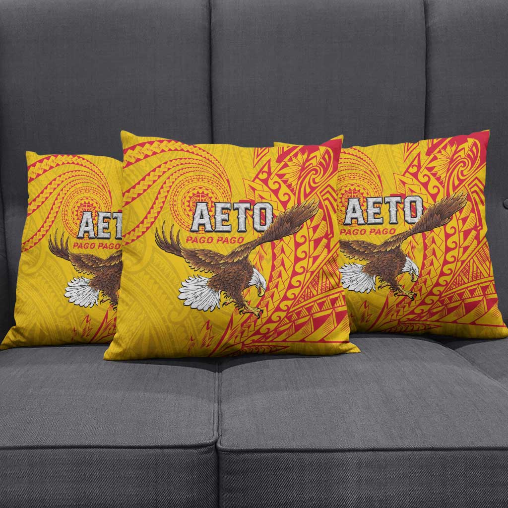 American Samoa Flag Day Pillow Cover Fautasi Race Pago Pago-Aeto Eagle Wings Tribal Style