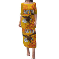 Personalised American Samoa Flag Day Puletasi Fautasi Race Pago Pago-Aeto Eagle Wings Tribal Style