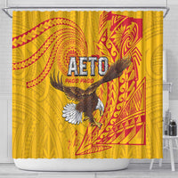 American Samoa Flag Day Shower Curtain Fautasi Race Pago Pago-Aeto Eagle Wings Tribal Style