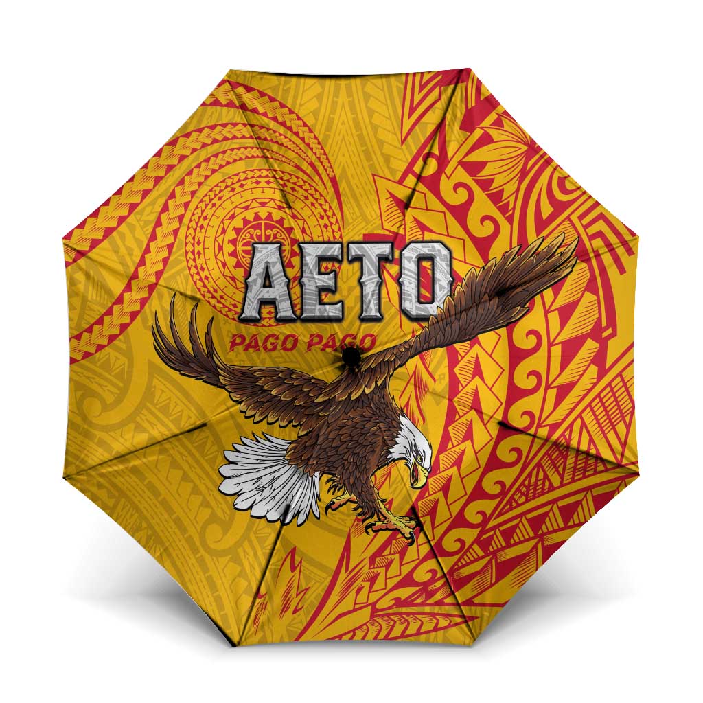 American Samoa Flag Day Umbrella Fautasi Race Pago Pago-Aeto Eagle Wings Tribal Style LT03 One Size Folded 11.42 inch Opened Diameter 37.4 inch Multicolor - Polynesian Pride