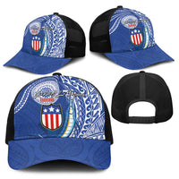 American Samoa Flag Day Baseball Net Cap Fautasi Race Fagatogo-Iseula O Le Moana Sailfish Tribal Style