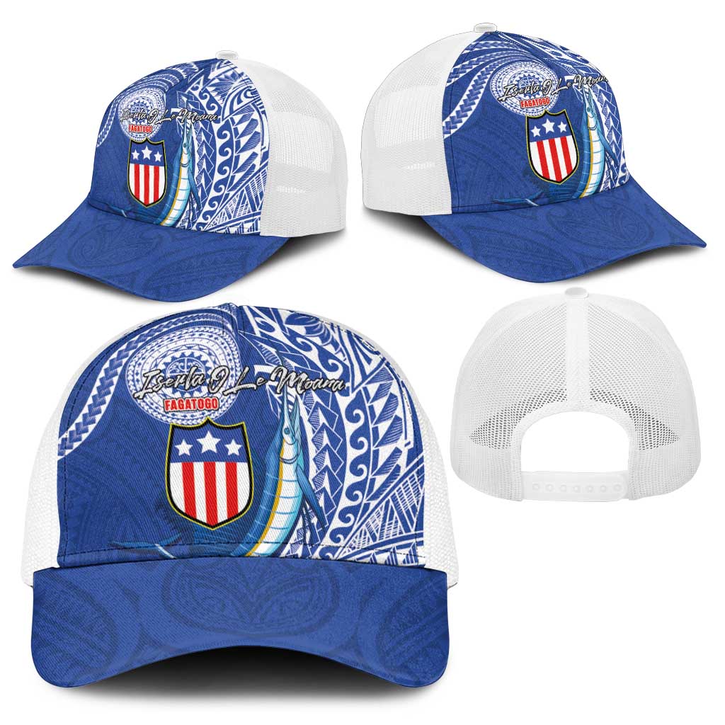 American Samoa Flag Day Baseball Net Cap Fautasi Race Fagatogo-Iseula O Le Moana Sailfish Tribal Style