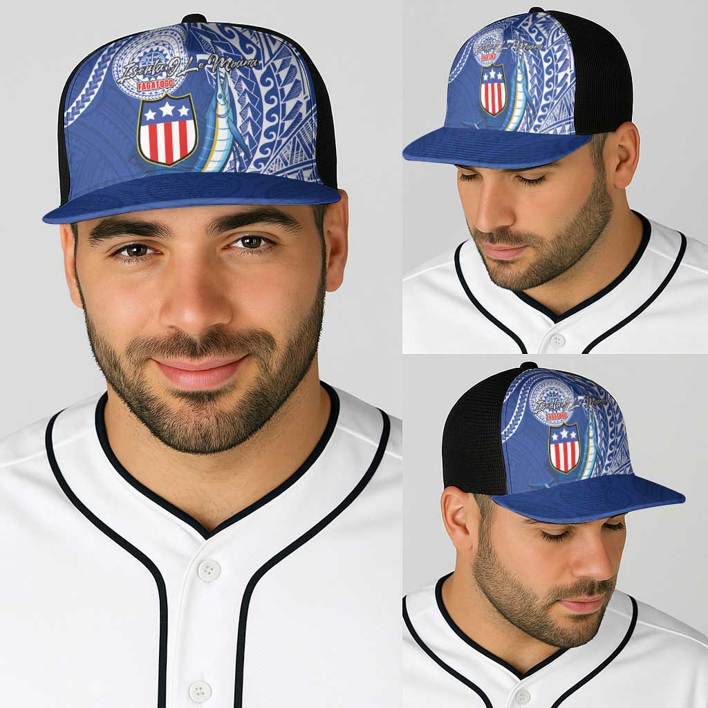 American Samoa Flag Day Baseball Net Cap Fautasi Race Fagatogo-Iseula O Le Moana Sailfish Tribal Style