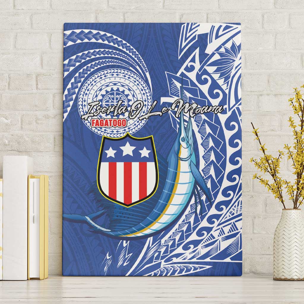 American Samoa Flag Day Canvas Wall Art Fautasi Race Fagatogo-Iseula O Le Moana Sailfish Tribal Style LT03 Without Frame Multicolor - Polynesian Pride
