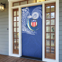 Personalised American Samoa Flag Day Door Cover Fautasi Race Fagatogo-Iseula O Le Moana Sailfish Tribal Style
