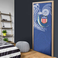 Personalised American Samoa Flag Day Door Cover Fautasi Race Fagatogo-Iseula O Le Moana Sailfish Tribal Style