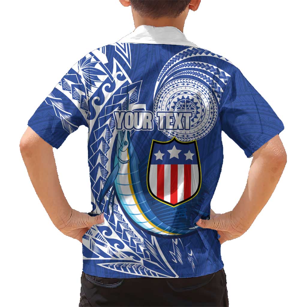 Personalised American Samoa Flag Day Family Matching Summer Maxi Dress and Hawaiian Shirt Fautasi Race Fagatogo-Iseula O Le Moana Sailfish Tribal Style