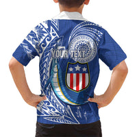 Personalised American Samoa Flag Day Family Matching Summer Maxi Dress and Hawaiian Shirt Fautasi Race Fagatogo-Iseula O Le Moana Sailfish Tribal Style