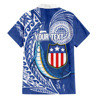 Personalised American Samoa Flag Day Family Matching Summer Maxi Dress and Hawaiian Shirt Fautasi Race Fagatogo-Iseula O Le Moana Sailfish Tribal Style