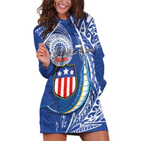 Personalised American Samoa Flag Day Hoodie Dress Fautasi Race Fagatogo-Iseula O Le Moana Sailfish Tribal Style