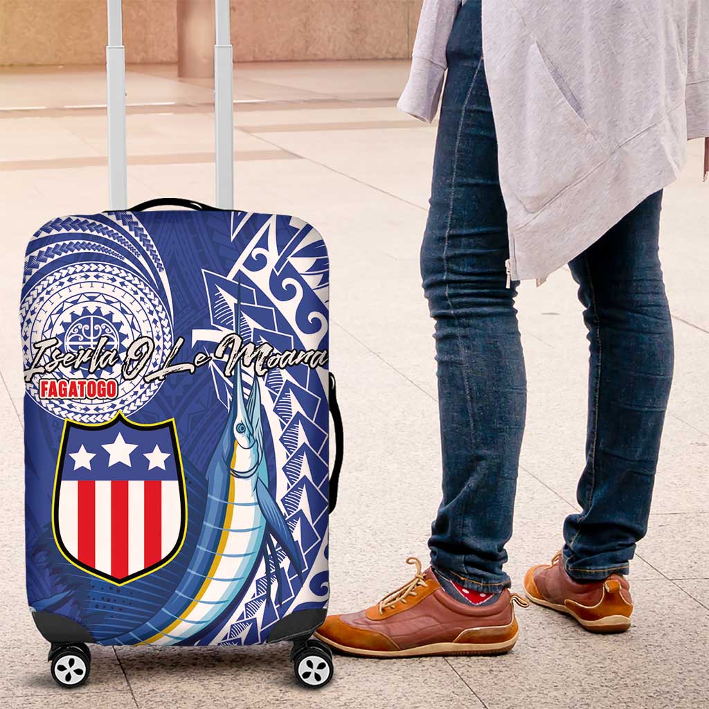 American Samoa Flag Day Luggage Cover Fautasi Race Fagatogo-Iseula O Le Moana Sailfish Tribal Style