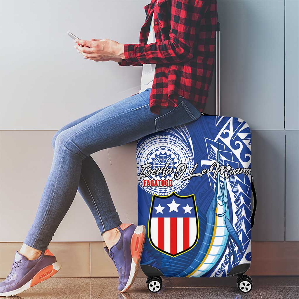 American Samoa Flag Day Luggage Cover Fautasi Race Fagatogo-Iseula O Le Moana Sailfish Tribal Style