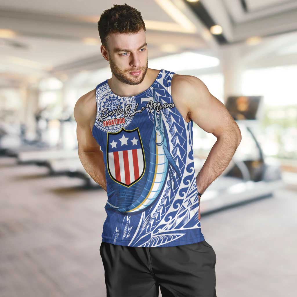 Personalised American Samoa Flag Day Men Tank Top Fautasi Race Fagatogo-Iseula O Le Moana Sailfish Tribal Style