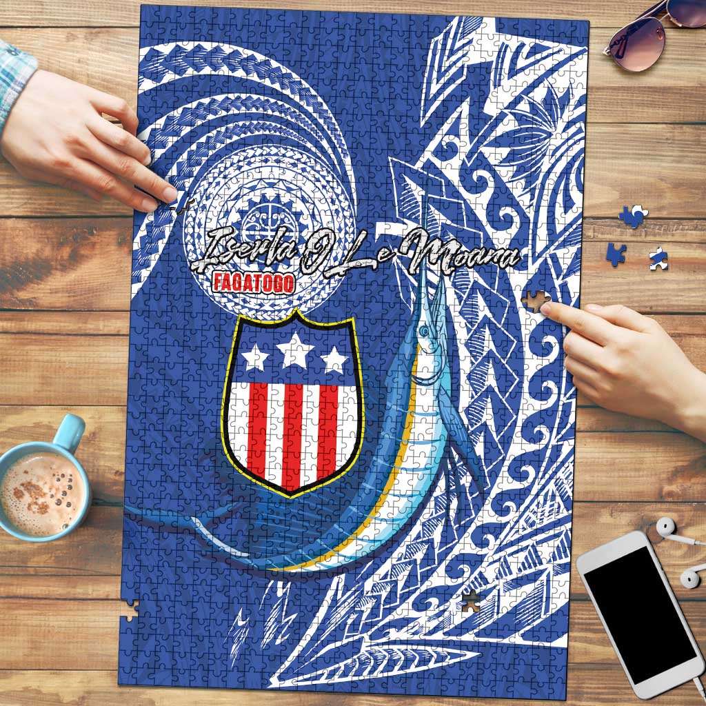 American Samoa Flag Day Puzzle Fautasi Race Fagatogo-Iseula O Le Moana Sailfish Tribal Style