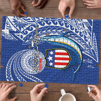 American Samoa Flag Day Puzzle Fautasi Race Fagatogo-Iseula O Le Moana Sailfish Tribal Style