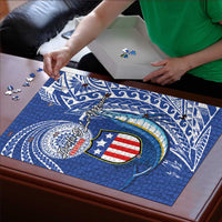American Samoa Flag Day Puzzle Fautasi Race Fagatogo-Iseula O Le Moana Sailfish Tribal Style
