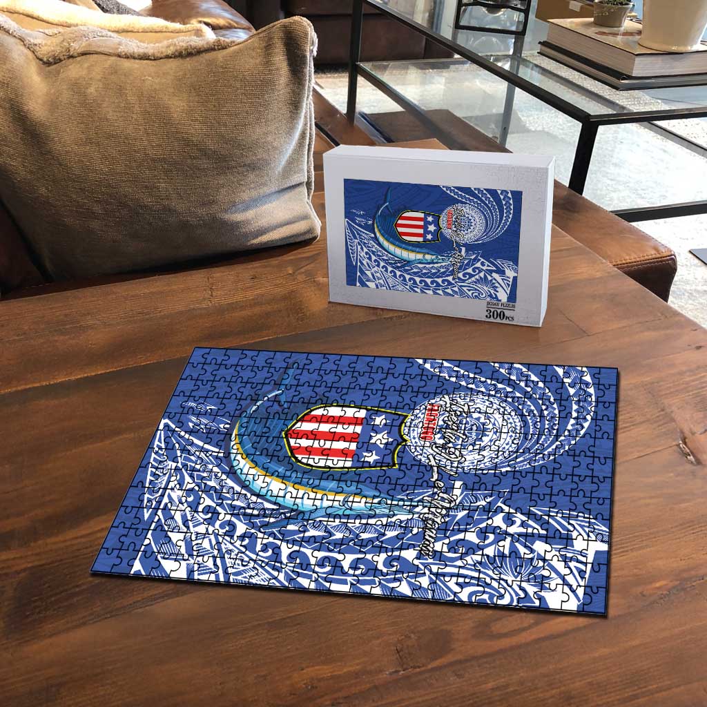 American Samoa Flag Day Puzzle Fautasi Race Fagatogo-Iseula O Le Moana Sailfish Tribal Style