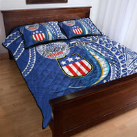 American Samoa Flag Day Quilt Bed Set Fautasi Race Fagatogo-Iseula O Le Moana Sailfish Tribal Style