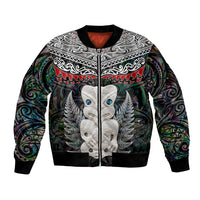 New Zealand Hei Tiki Bomber Jacket Maori Green Papua Shell Pattern LT03 Unisex Green - Polynesian Pride