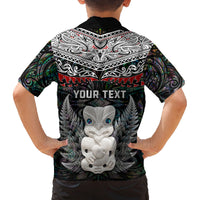 New Zealand Hei Tiki Family Matching Long Sleeve Bodycon Dress and Hawaiian Shirt Maori Green Papua Shell Pattern LT03 - Polynesian Pride