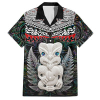 New Zealand Hei Tiki Family Matching Long Sleeve Bodycon Dress and Hawaiian Shirt Maori Green Papua Shell Pattern LT03 Dad's Shirt - Short Sleeve Green - Polynesian Pride