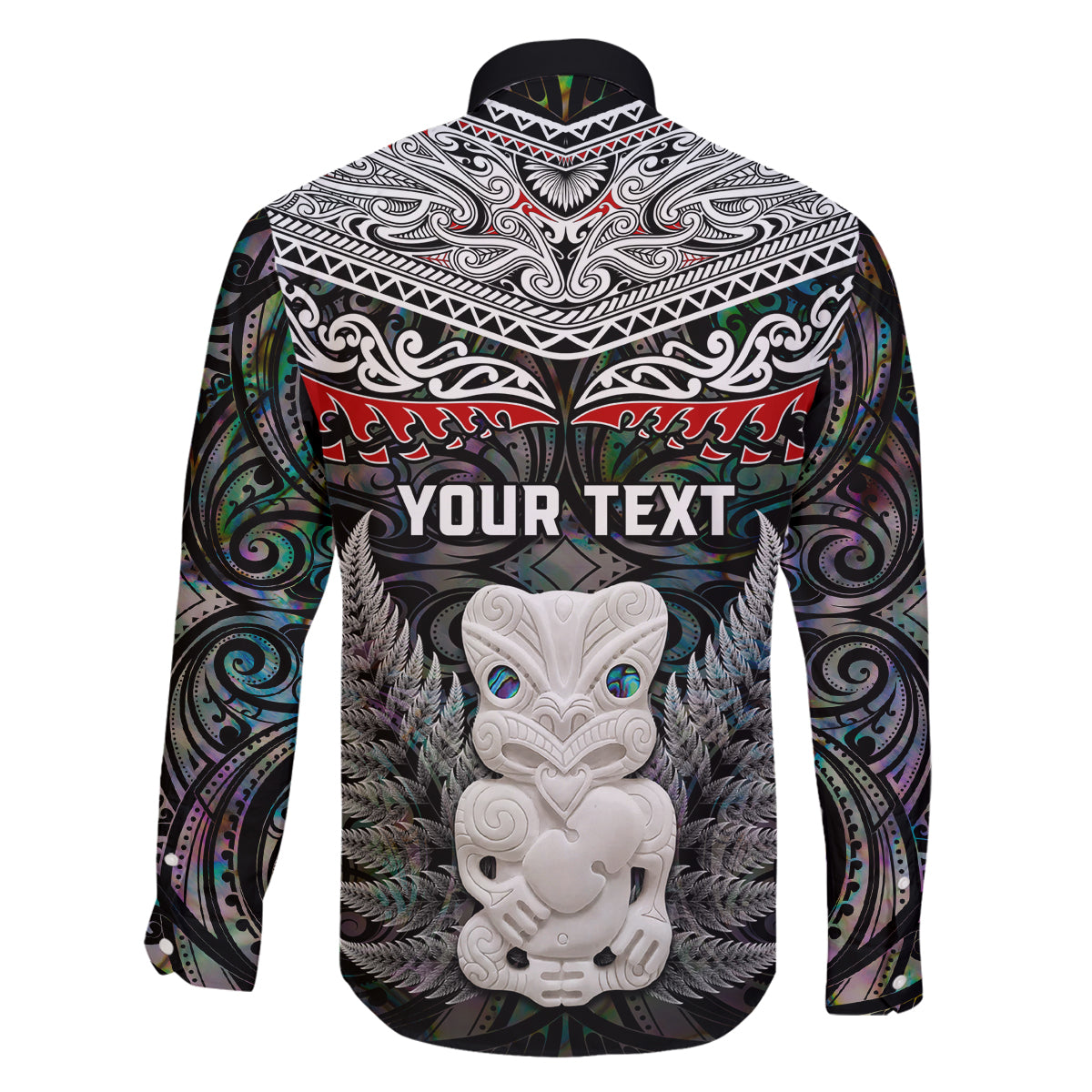 New Zealand Hei Tiki Family Matching Long Sleeve Bodycon Dress and Hawaiian Shirt Maori Green Papua Shell Pattern LT03 - Polynesian Pride