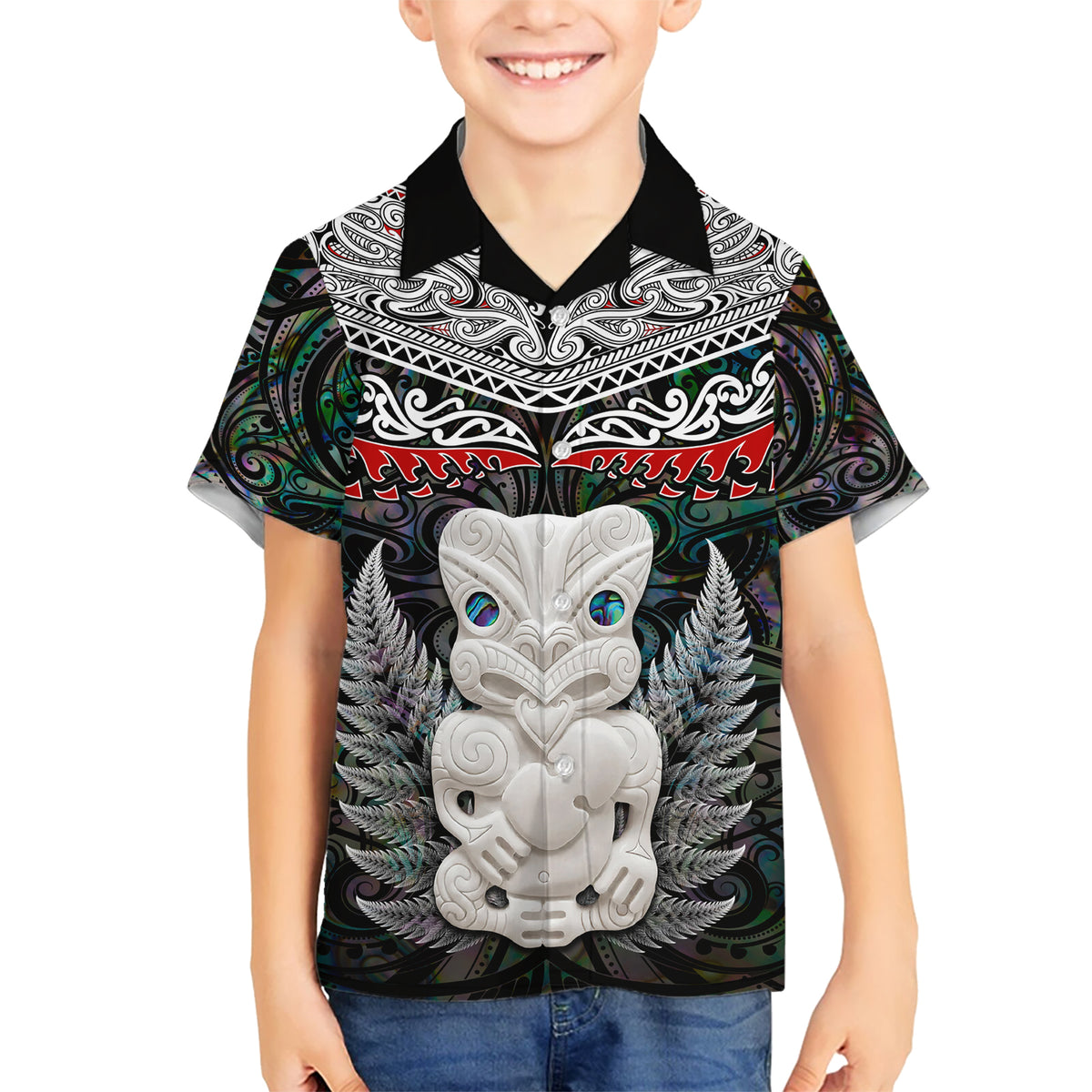 New Zealand Hei Tiki Hawaiian Shirt Maori Green Papua Shell Pattern LT03 - Polynesian Pride