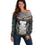 New Zealand Hei Tiki Off Shoulder Sweater Maori Green Papua Shell Pattern LT03 Women Green - Polynesian Pride