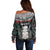 New Zealand Hei Tiki Off Shoulder Sweater Maori Green Papua Shell Pattern LT03 - Polynesian Pride