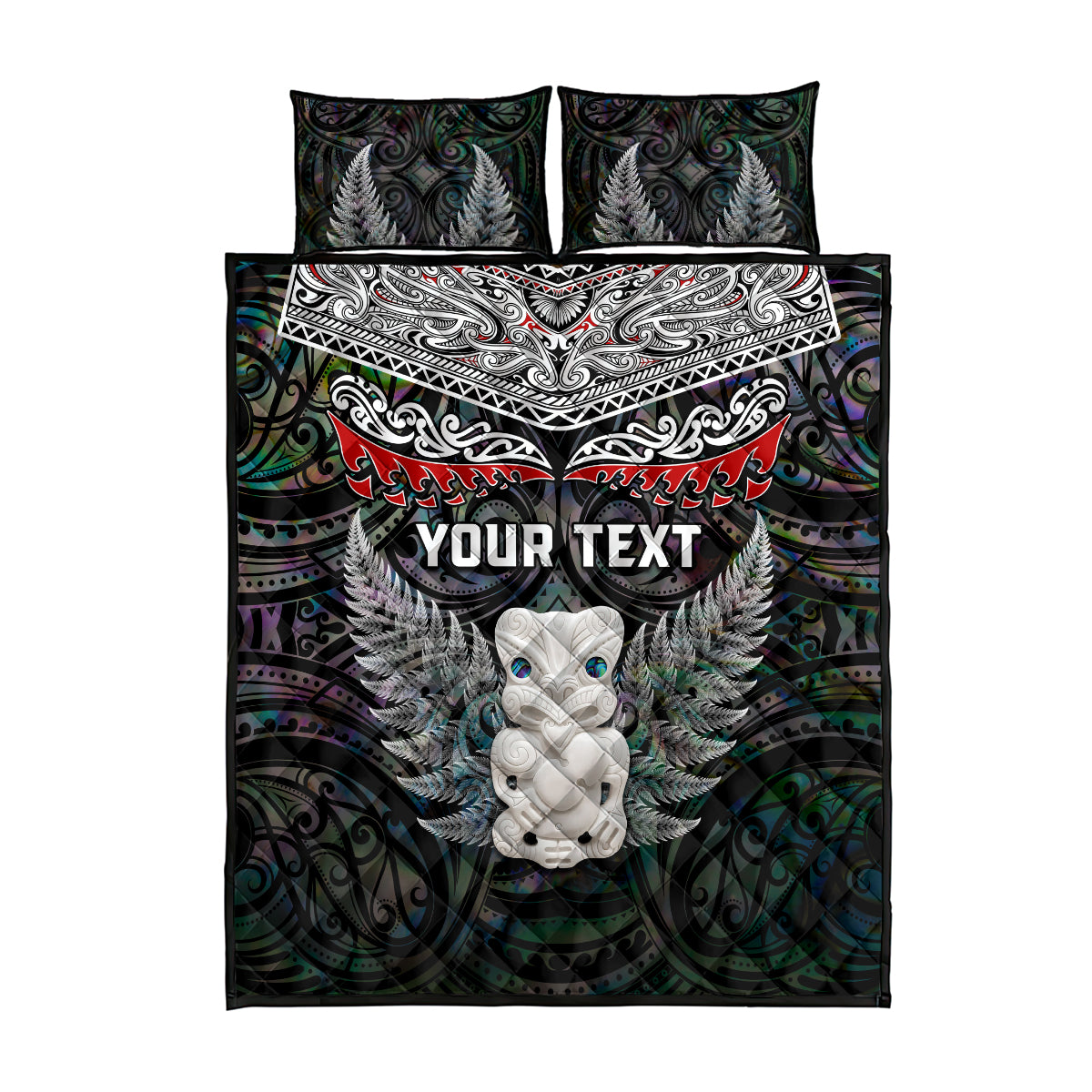 New Zealand Hei Tiki Quilt Bed Set Maori Green Papua Shell Pattern LT03 - Polynesian Pride
