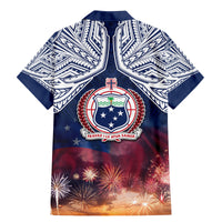 Samoa Indenpendence Day Family Matching Mermaid Dress and Hawaiian Shirt Sky Fireworks with Flag Style LT03 - Polynesian Pride